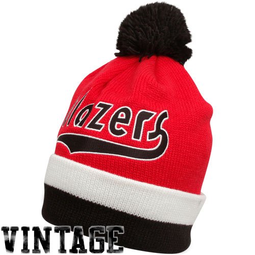 Portland Trail Blazers Mitchell & Ness Jersey Stripe Cuffed Knit Hat
