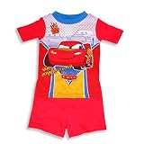 Disney Pixar Cars - Boys 2-Piece Short Sleeved Shorty Pajama Set, Red, Blue