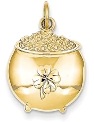 14k Yellow Gold Pot of Gold Charm