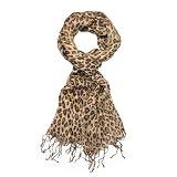 Elegant Leopard Animal Print Fringe Scarf - Different Colors Available