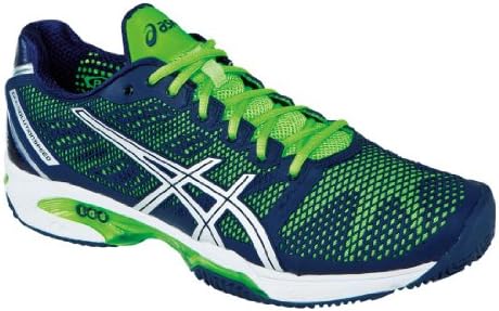 Asics Men's Gel-Solution Speed 2 Clay Tennis Shoe,Navy/Silver/Neon Green,12.5 M US