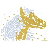 Toddler Hoody (Hooded Sweatshirt) : Gold Horse with Silver Mane - Glitter Ink
