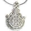 Silver Amulet Pendant with Chain 1.75 inches