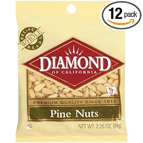 Diamond Nuts Pine Nuts, 2.25-Ounce Bags (Pack of 12)