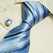 Blue striped silk tie black dodger blue gifts for the groom handmade silk tie cufflinks set 5002