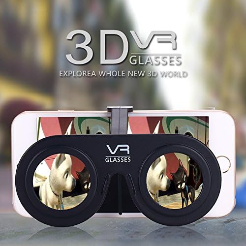 Simplest VR Glasses for Ipod Touch iPhone iPad Smart Phone,Portable Cute Home Theater Video Games 3D Movies Virtual Reality glasses (Black)