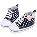 WAYLONGPLUS Infant Canvas Soft Sole Anti-Slip Prewalker Toddler Crib Shoes Love Print Sneaker (White Size 1)
