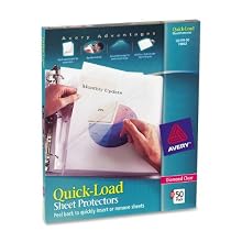 Avery Diamond Clear Quick-Load Sheet Protectors, Acid Free, Box of 50 (73802)