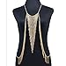 Yazilind Sexy Golden Alloy Tassels Chain Peals Linkages Connections Body Chain
