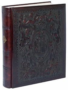 Huge Hand Crafted Genuine Leather Photo Album / Scrapbook with Photo Pocket on Cover, 50 Ivory Pages, Gift Boxed, 14"x17", Black