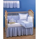 Blue Gingham Seersucker 4 pc. Crib Bedding Set