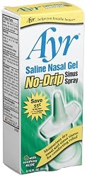 Ayr Saline Nasal Gel No-drip Sinus Spray With Soothing Aloe Vera, 0.75-Ounce Spray Bottles (Pack of 3)