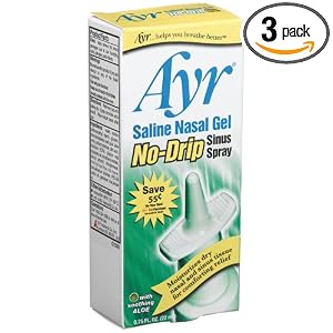 Ayr Saline Nasal Gel No-drip Sinus Spray With Soothing Aloe Vera, 0.75-Ounce Spray Bottles... by Ayr