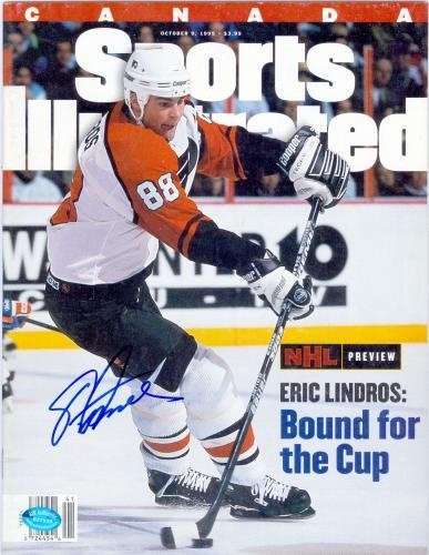Eric Lindros autographed Sports Illustrated Magazine (Philadelphia Flyers)
