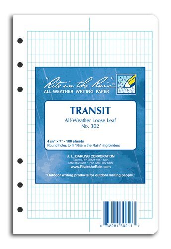 Loose Leaf, Transit, Rite n Rain 4 5/8 x 7, Pk 100
