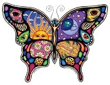 Dan Morris - Large Celestial Day and Night Butterfly - Jumbo 9" x 7" Sticker / Decal