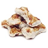 Chubby Chews Soft and Chewy 3-1/2-Inch Bone Shape Rawhide Treats with Real Chicken on Top, 5-Pack