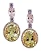 18KW/KR Yellow Beryl, Morganite, Purple Sapphire & Champagne Diamond Earrings