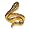 Gold-plated Sterling Silver Satin Champagne CZ/Simulated Emerald Snake Ring - Size 6