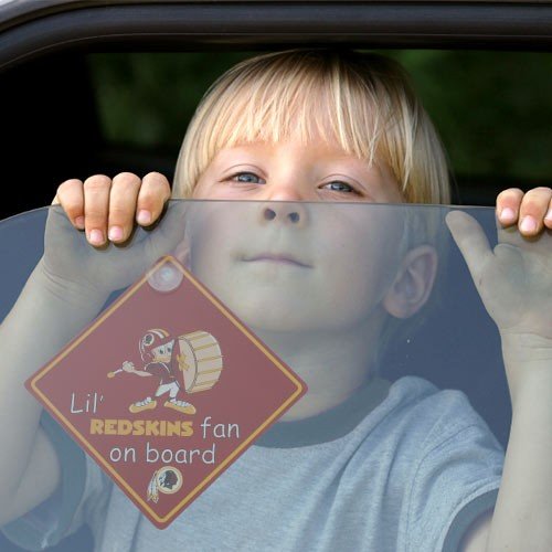 Washington Redskins Lil' Fan On Board Car Sign