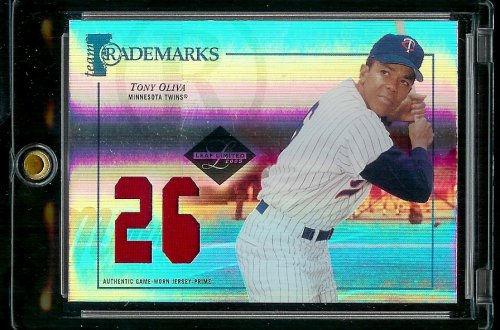 2005 Leaf Limited Team Trademarks Tony Oliva Jersey Minnesota Twins Baseball Card - Mint Condition - Shipped In Protective Display Case!