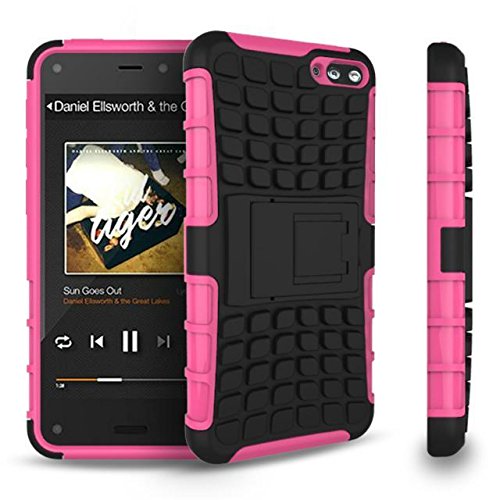 GearIt Amazon Fire Phone Case - GearIt [BLOK Armor] Hybrid Dual Layer Rugged Case Cover with Kickstand for Amazon Fire Phone, Pink