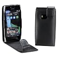 MaryCom PREMIUM QUALIT�T Leder Handytasche schwarz f�r Nokia X7 Smartphone + gratis Displayschutzfolie / LTS X 7