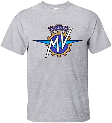 HDKK Mens Mv Agusta Logo Ferrari In A Motorcycle Cotton T Shirt grey M