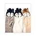 Lace Ruffles and Bow Knee High Socks For 1Y - 12Y (9-10 YR, 3Pairs Raccoon Socks)