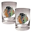 Chicago Blackhawks NHL 2pc Rocks Glass Set - Primary Logo by Great American Products