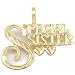 14k Gold Special Sister Charm Hearts Love Jewelry 17mm