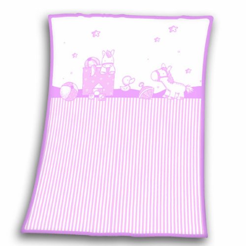 Herding 114153014 Babydecke Till Spielzeug, rosa 75 x 100 cm