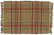Durable Hand Woven 100% Cotton Colorful Cream and Dark Green Plaid Placemat 12x18 Inches Set / 6