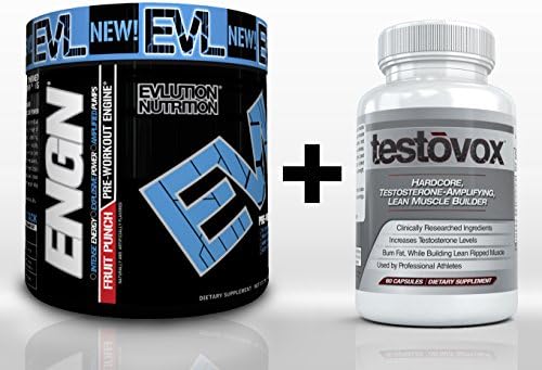 ENGN (30 Servings) & Testovox (60 Capsules) - High Performance Muscle Building Combo. Professional Strength Bodybuilding Supplement Stack (Fruit Punch)