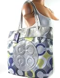 Coach Julia Op Art Scarf Print Perry Shopper Bag Tote Purse 14970 Multi
