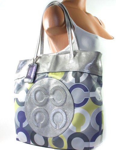 Coach Julia Perry Op Art Scarf Print Tote Bag Handbag Style 14970