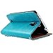 S4 Case,Samsung Galaxy S4 Case - Mavis's Diary 3D Handmade Wallet PU Leather with Bling Crystal Love Heart Pendant Shiny Diamond Flower Card Holder Magnetic Flip Folio Cover & Cleaning Cloth (Blue)