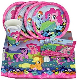 Party with My Little Pony! Party Set Includes Table Cover, Plates, Napkins and Cups for 8