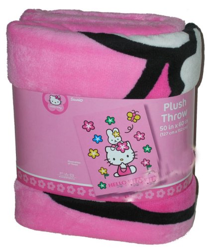 Hello Kitty 50 x 60 Stars & Butterfly Plush Throw