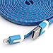 [Cobalt Blue] 6FT / 2M Braided Lightning Cable 8 pin to USB SYNC Cable Charger Cord for Apple iPhone 5 / 5s / 5c / 6 / 6 Plus, iPod 7, iPad Mini / mini 2/ mini 3, iPad 4 / iPad Air / iPad Air 2(Compatible with iOS 8)