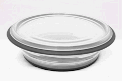 FoldTuk 6 Cup Round Collapsible Bakeware and Storage Container, Black