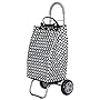 Trolley Dolly Basket Weave Tote, Black Shopping Grocery Foldable Cart Picnic Beach