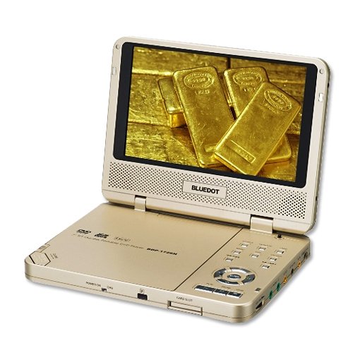 【特別仕様】 BLUEDOT BDP-1726N/G (シャンパンゴールド) ポータブルDVDプレイヤー 7型液晶