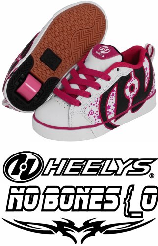 Heelys No Bones Lo Girls Rollershoe (White / Pink) #7600
