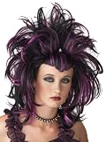 Sexy Punk Wig Evil Sorceress Purple Gothic Wig Costume Accessory Two Tone Wig Black Purple Theatre Costumes