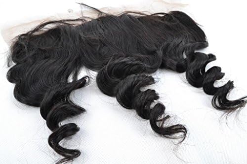 Peruvian Frontal Closure ★ Lace Frontal Closure ★ 8-20 inches ★ Straight, Body Wave, Loose Wave, Deep Wave, Deep Curly or Kinky Curly ★ Middle Part, Three Part or Freestyle Part ★Human Hair Extension (14 Inches, Loose Wave)