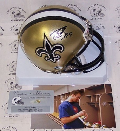 Drew Brees Autographed/Hand Signed New Orleans Saints Mini Helmet