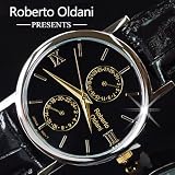 Roberto Oldani[ロベルト オルダーニ]シンプルデザインウォッチ☆ブラック×ブラック・ゴールド