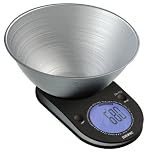 Duronic KS5000 Large Digital Display 5KG Kitchen Scales with 24.5cm Diameter Stainless Steel Mixing Bowl