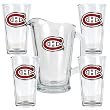 Montreal Canadiens 4pc Pint Ale Glass & 60oz Pitcher Set - Priamry Logo NHL Hockey
